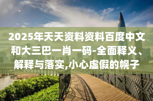 2025年天天资料资料百度中文和大三巴一肖一码-全面释义、解释与落实,小心虚假的幌子